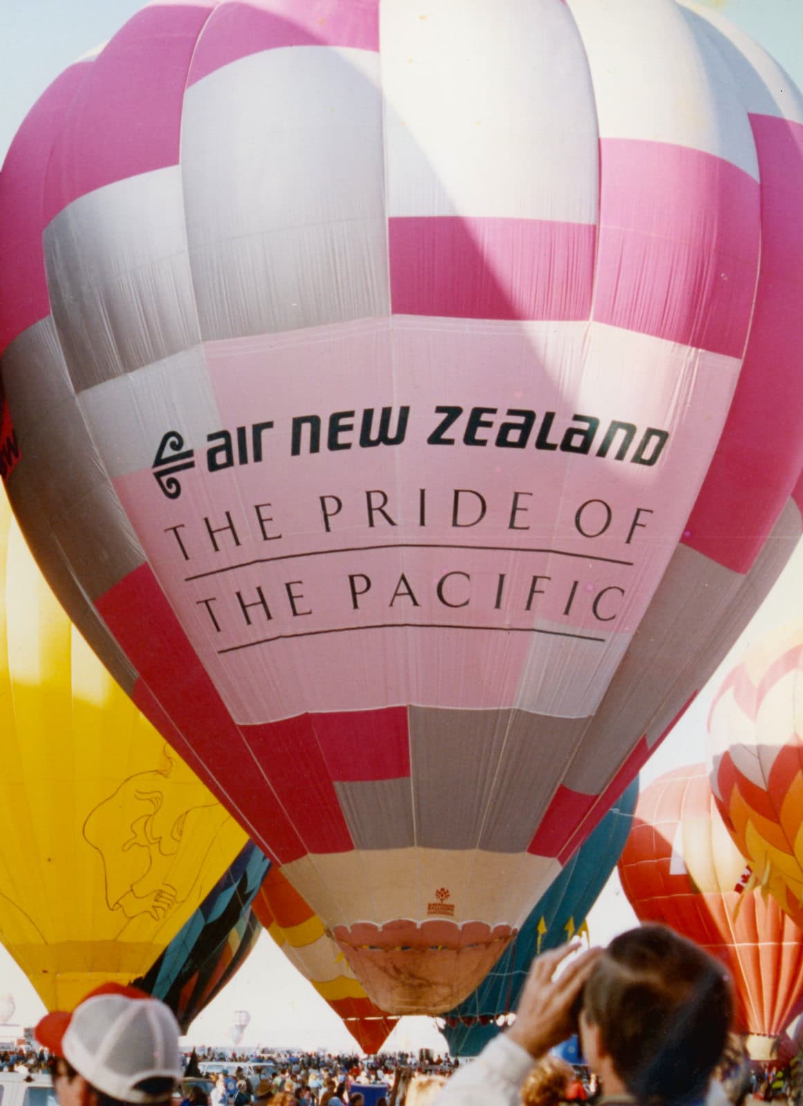 Air New Zealand banner on our hot air balloon