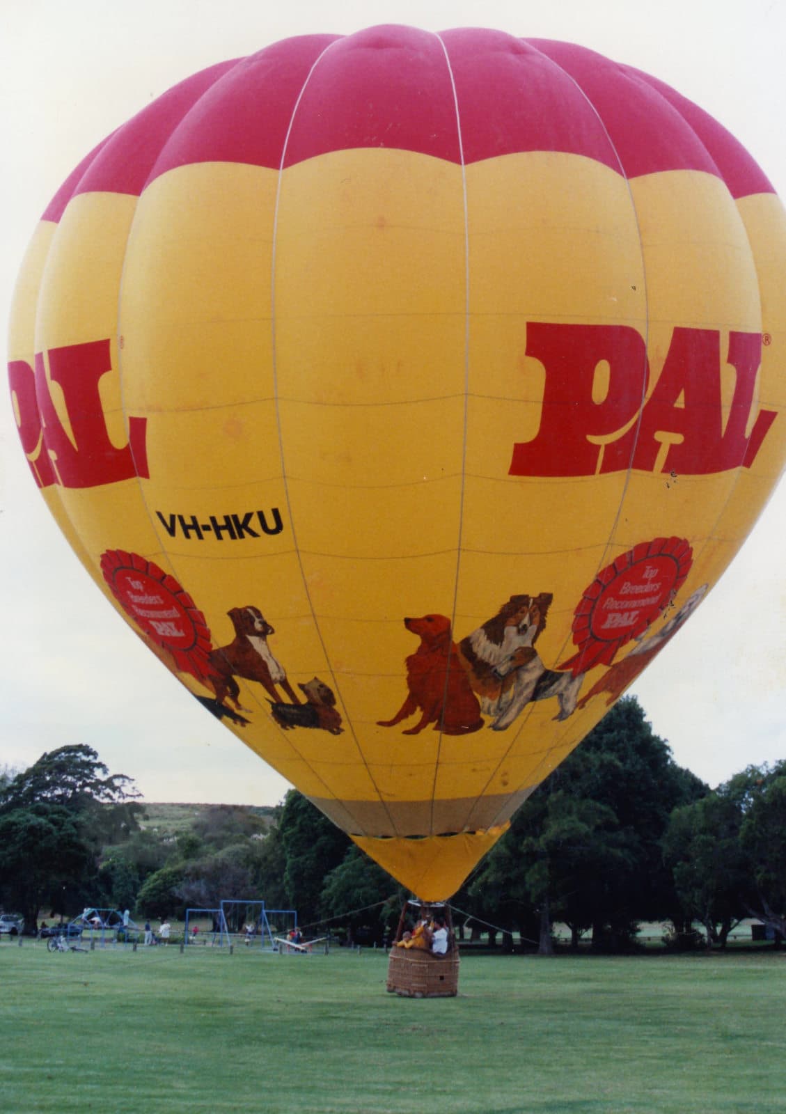 PAL dog food brand air balloon taking off